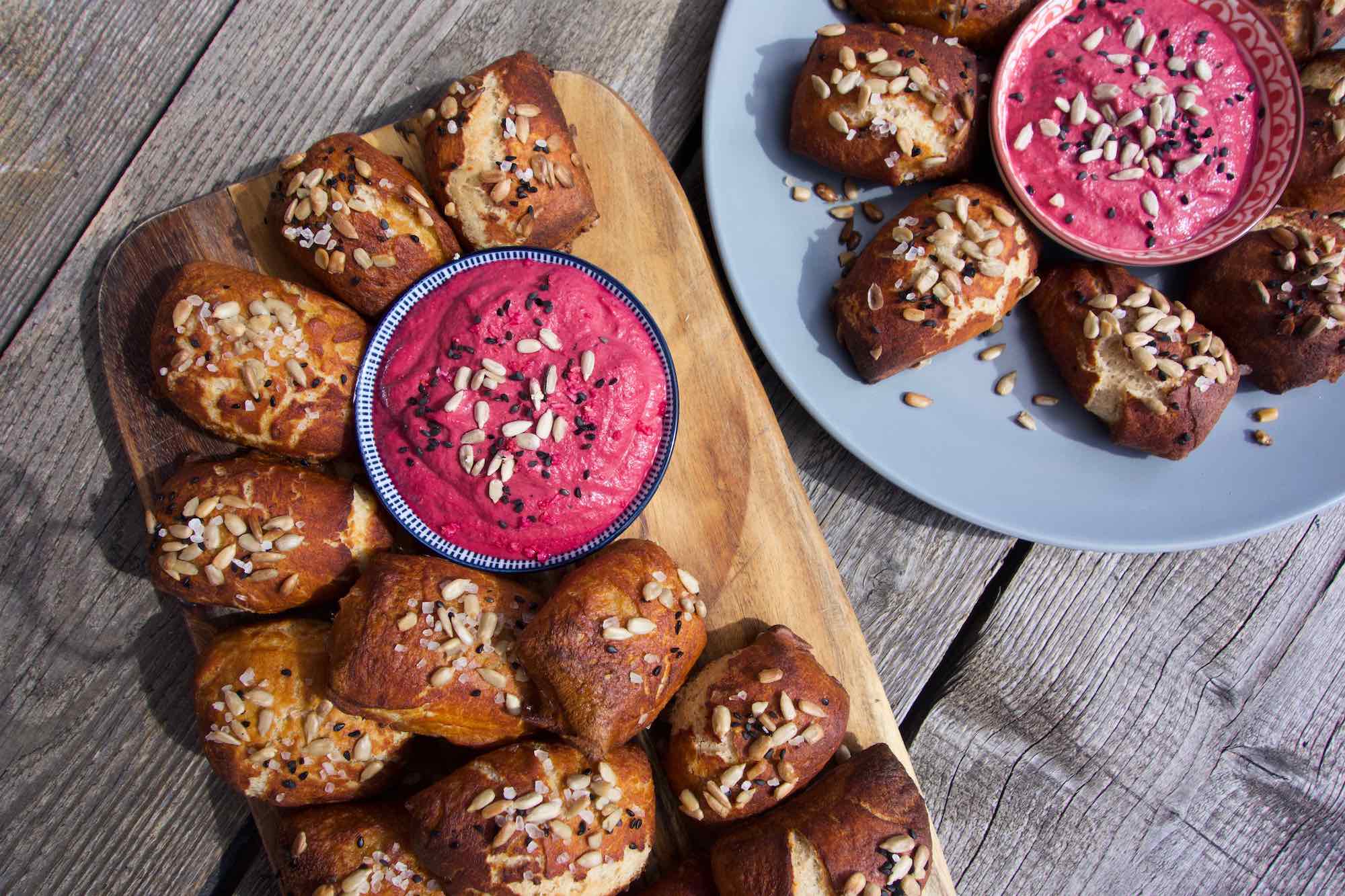 WearActive Blog Vegan Pretzel Bites with Beetroot and Horseradish dip